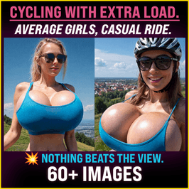 CYCLING WITH EXTRA LOAD AVERAGE GIRLS CASUAL RIDE
