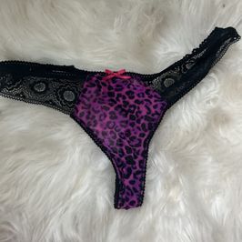 Purple and Black AnimalPrint Thong