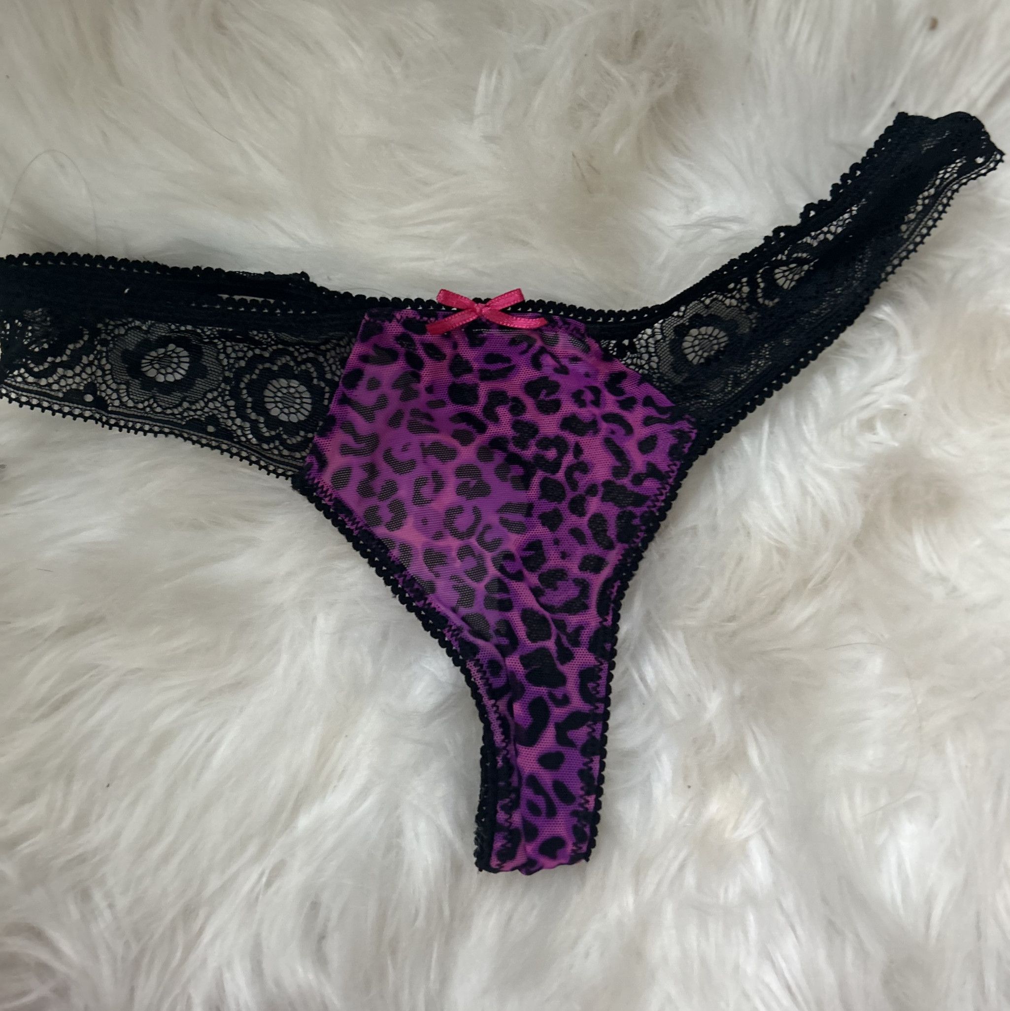 Purple and Black AnimalPrint Thong