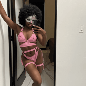 Pink Leather Lingerie