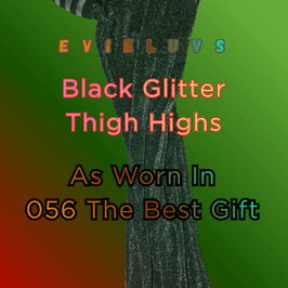 Black Glitter Thigh Highs