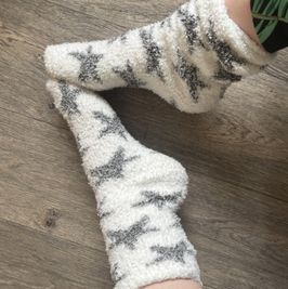 Worn fluffy socks