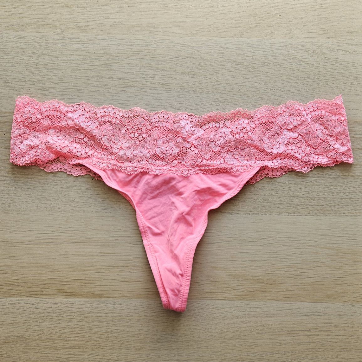 Hot pink satin thongs