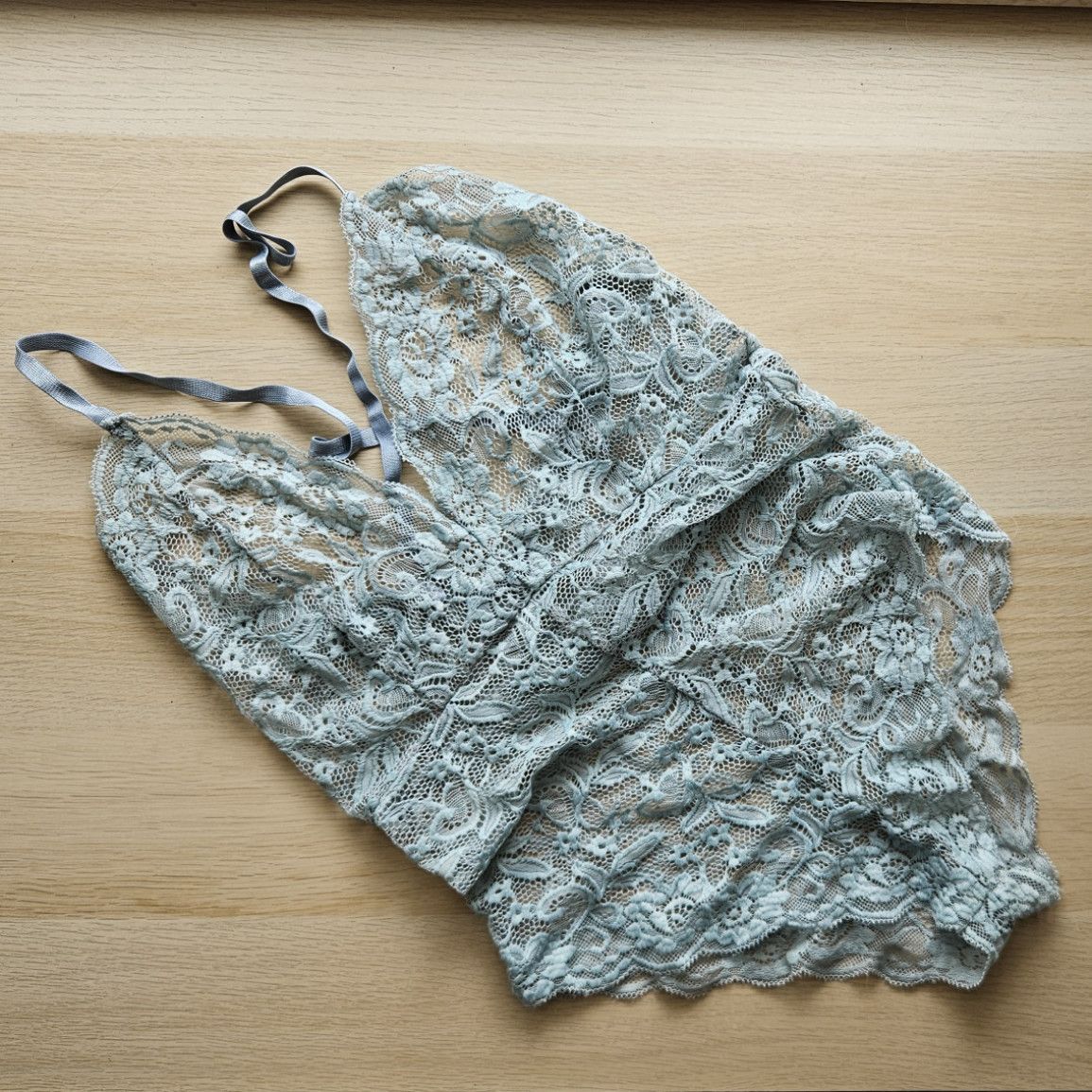 Grey lace bodysuit