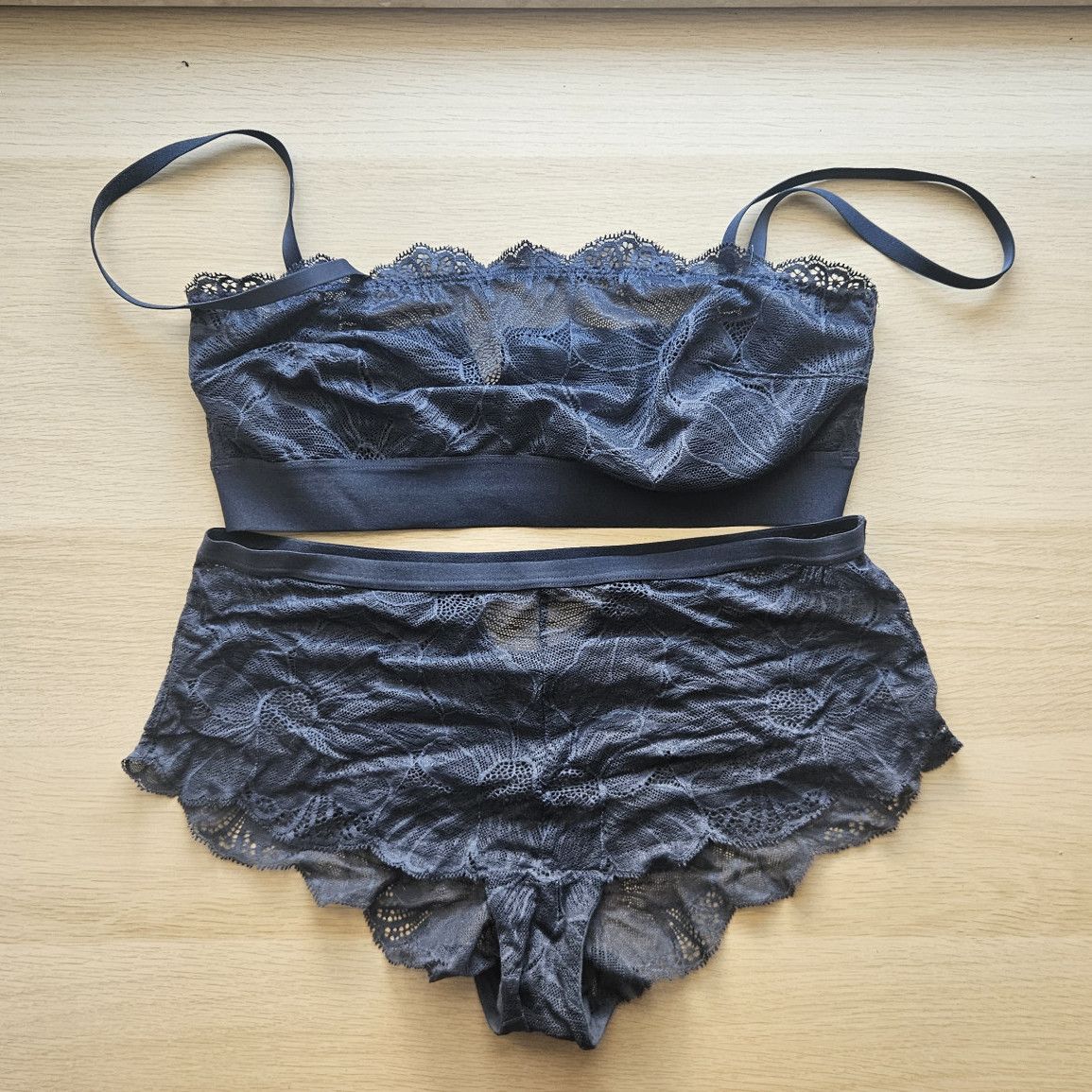 Grey Lace Lingerie Set