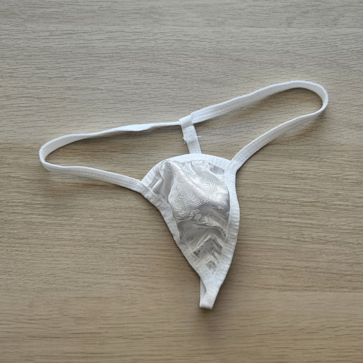 White Satin Thongs