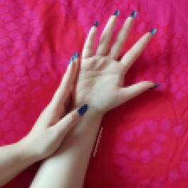Long Blue Nails
