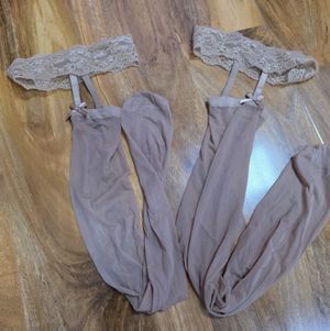 Worn Hold Up Nylon Stockings