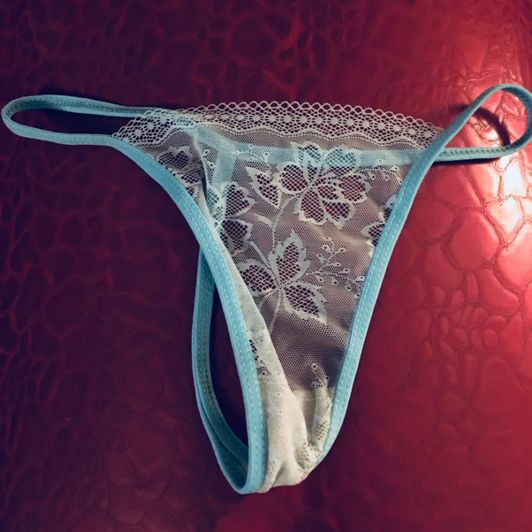 Lacy blue thong