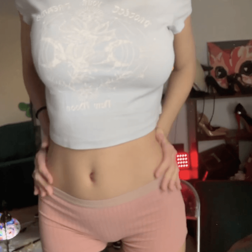 my pink shorts and Tshirt