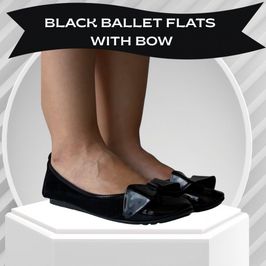 Black Ballet Flats with Bow