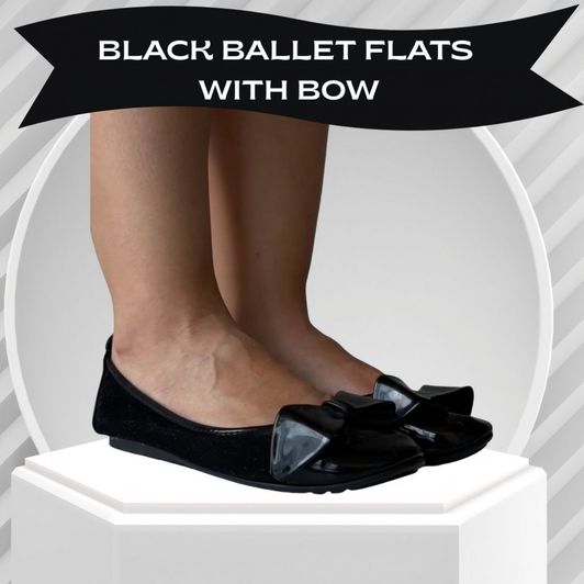 Black Ballet Flats with Bow
