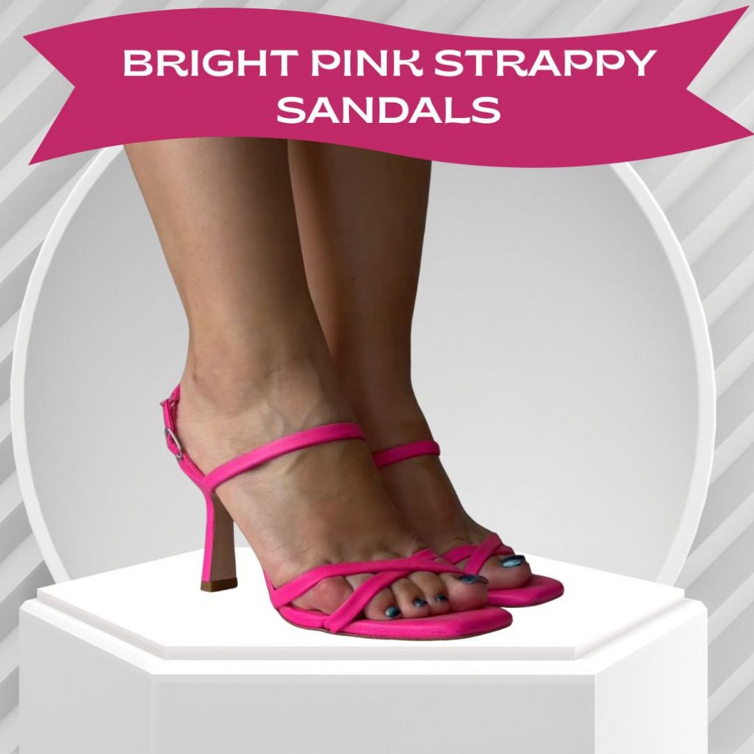 Bright Pink Strappy Sandals  Sexy and Worn Outdoors
