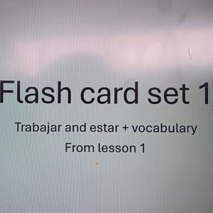 Flashcards for class 1