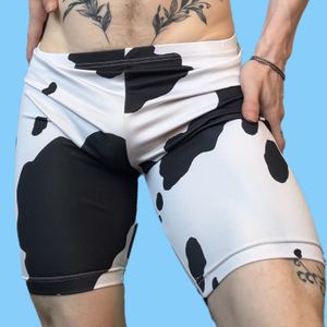 Cow Print Swim Trunks
