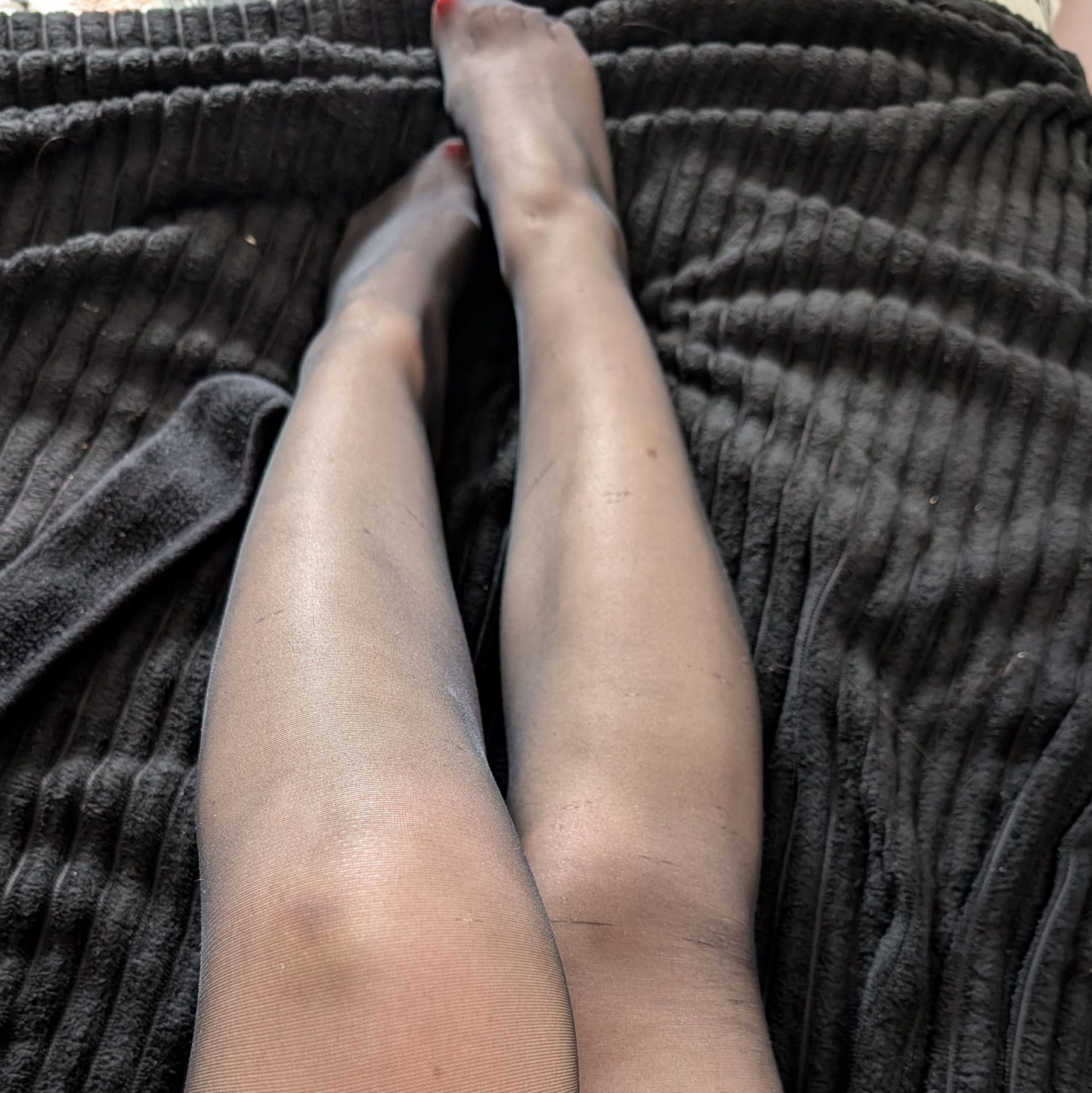 Sheer Black Pantyhose with Unique Seam Gusset
