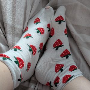 Cute Strawberry Socks with Hole in Toe