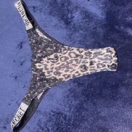Leopard print sparkly thong