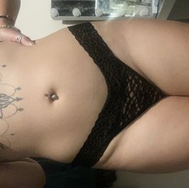 WORN black lace thong