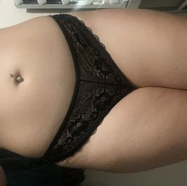 WORN black lace panties