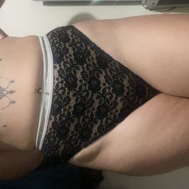 WORN black high waisted lace thong