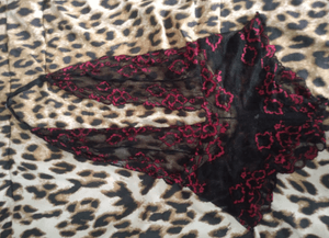 black and red nightgown