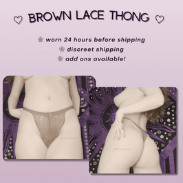 Brown Lace Thong