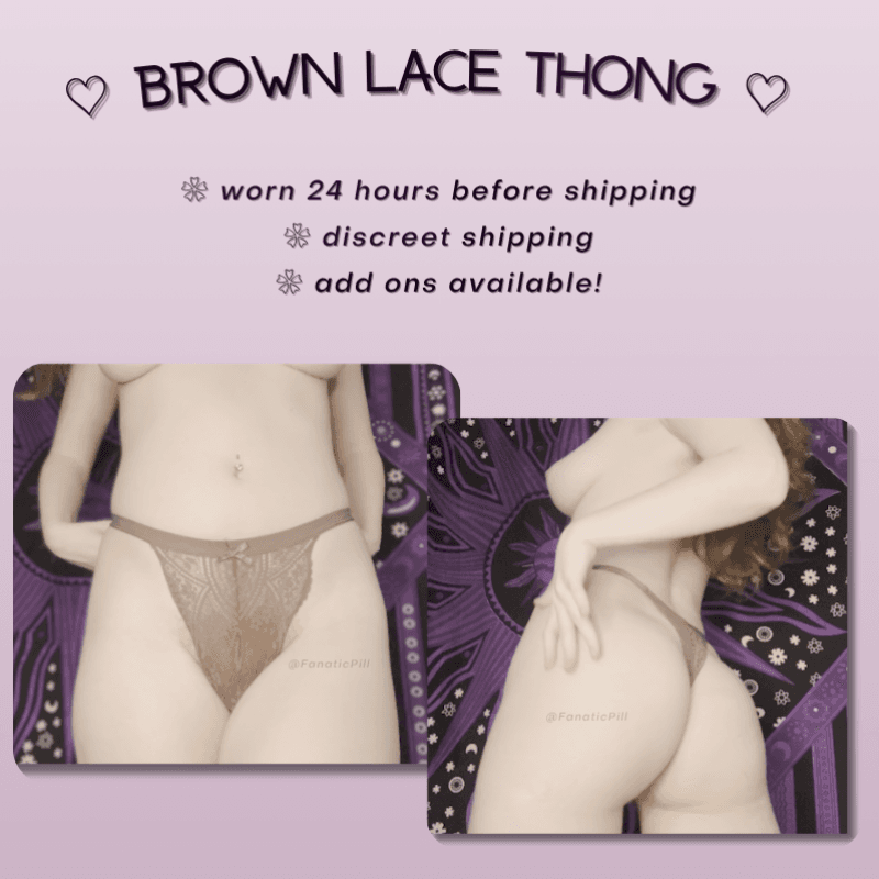 Brown Lace Thong