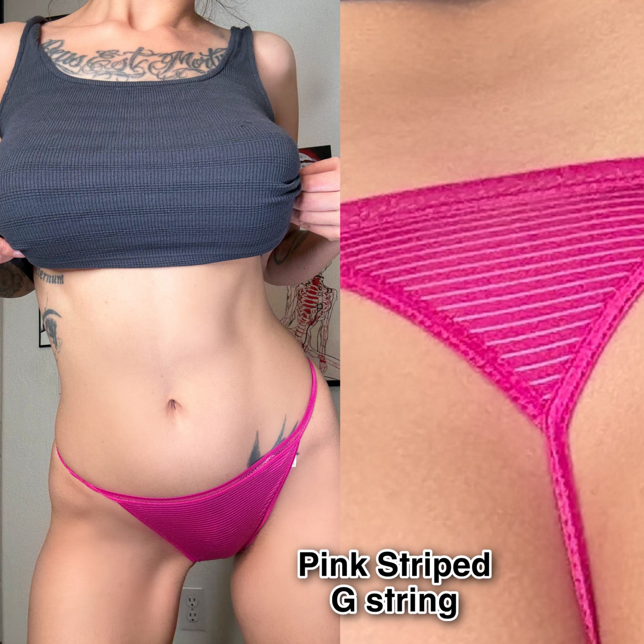 Pink Striped G String