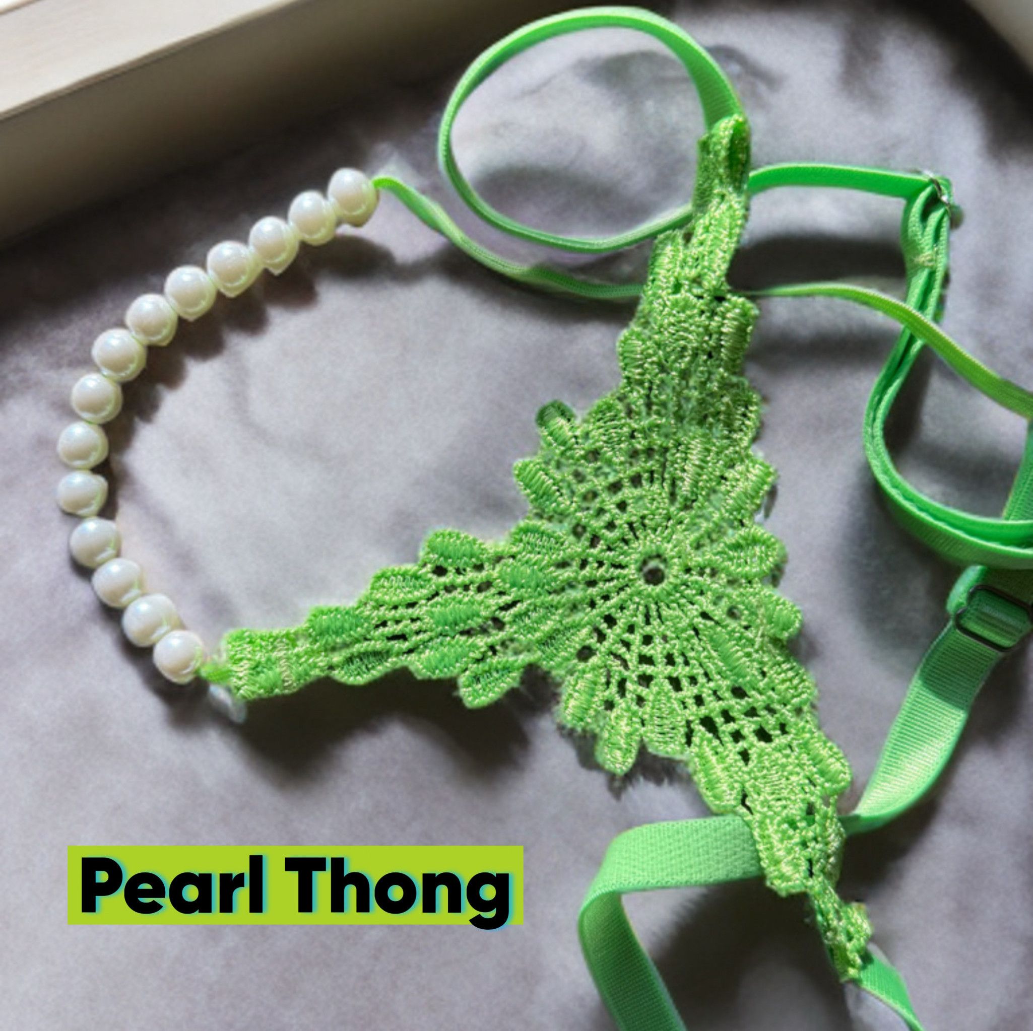 Green Pearl Thong Tstring