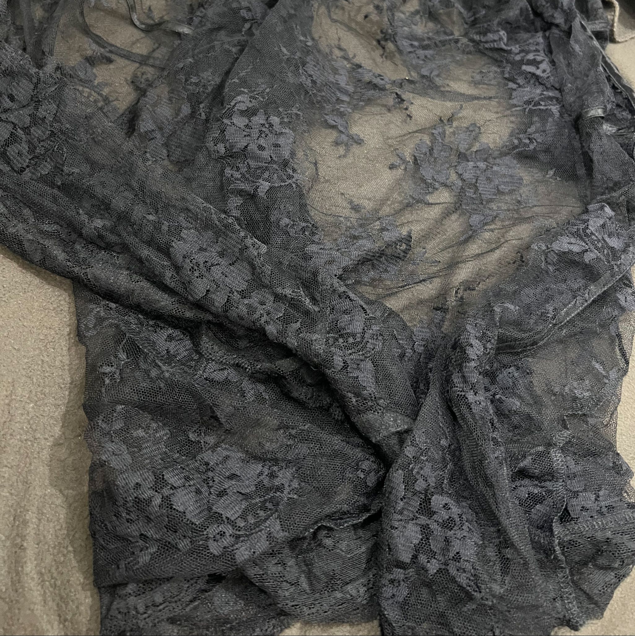 Black Mesh Mini Night Robe