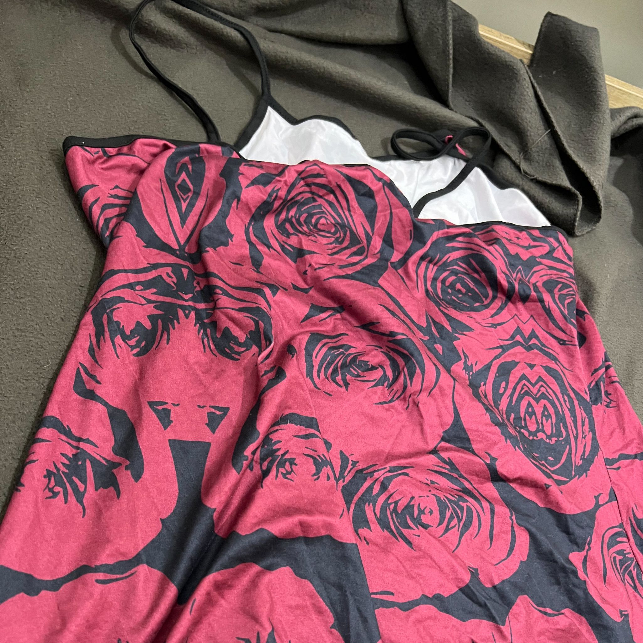 Red Japanese Style Mini Dress