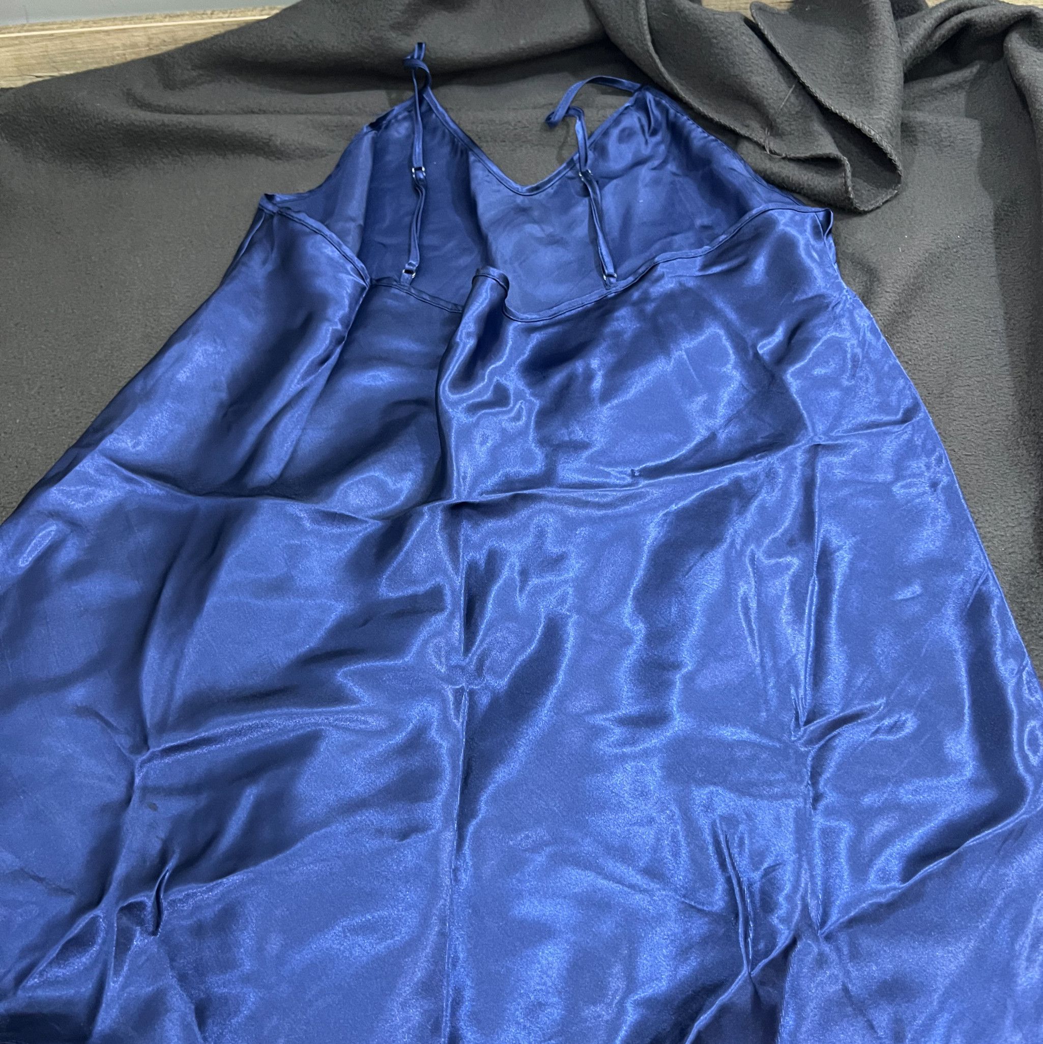 Blue Satin Silk Dress