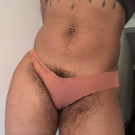 CUSTOM WEAR Brown Nylon Seamless Bikini Panties Hairy Bush