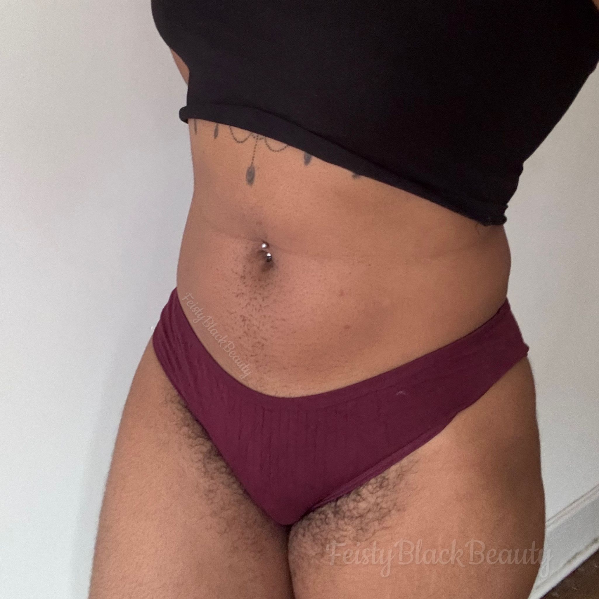 Ready to Ship Maroon Cotton Checkies Hairy Bush Ass Ebony