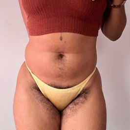 CUSTOM WEAR Yellow Satin Bikini Panties Hairy Ebony