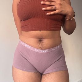 CUSTOM WEAR Used Mauve Cotton Boy Shorts Hairy