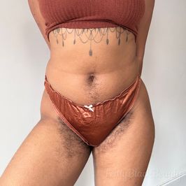 CUSTOM WEAR Brown Satin Thong