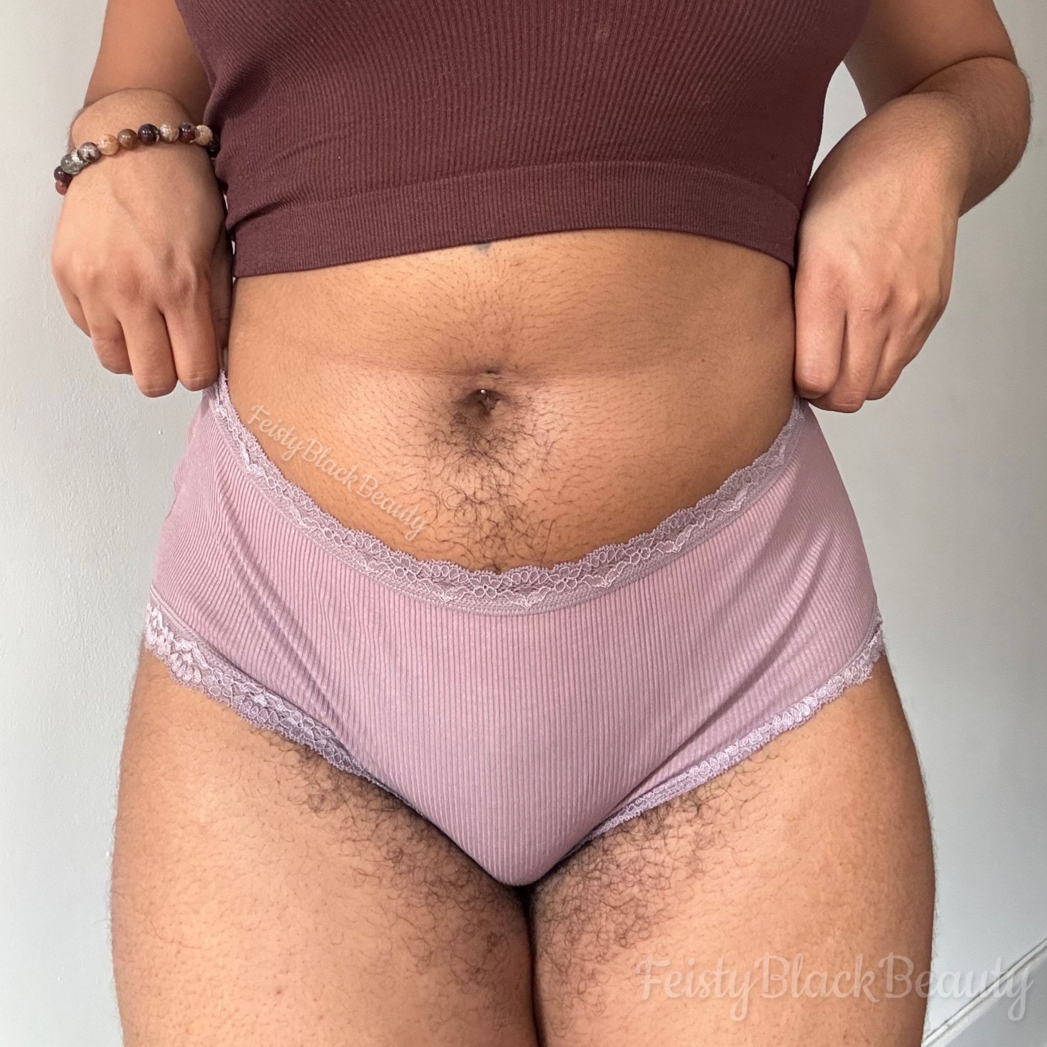 CUSTOM WEAR Mauve Cotton Lace Briefs