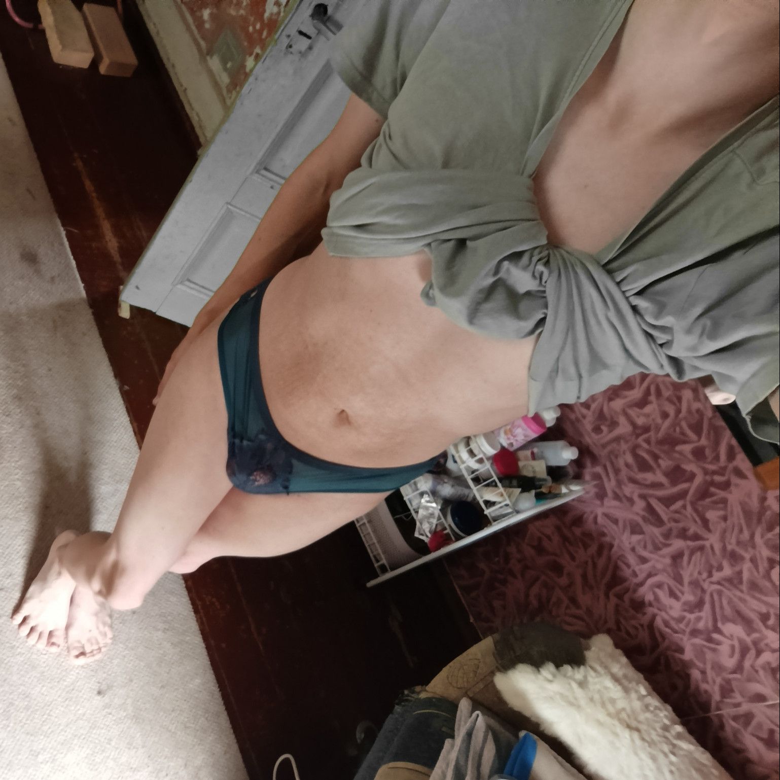 Green Lace Thong Set