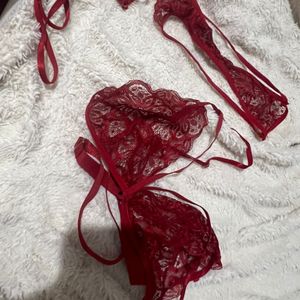 Set bra and panties red