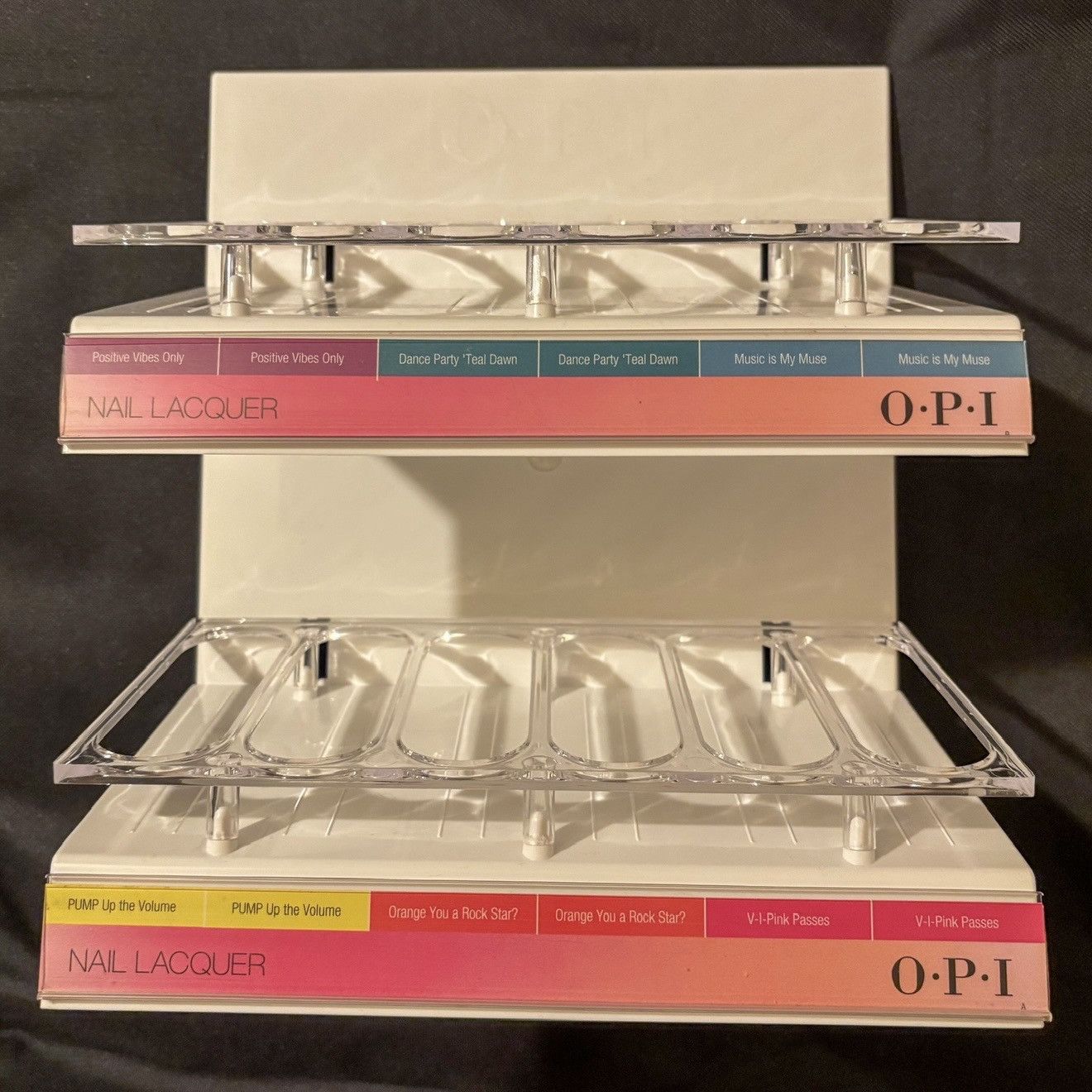 1x Preloved OPI nail lacquer White Acrylic stand holds 36 f