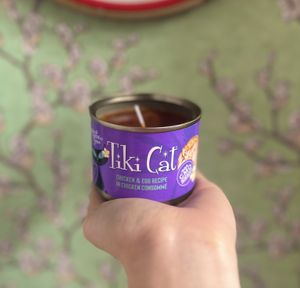 Handmade TikiCat Candle Large Purple