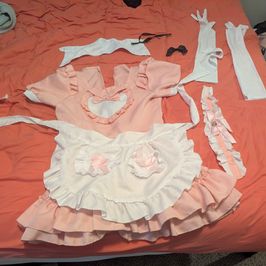 Pink Maid Dress with accessories