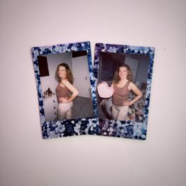 Cute Glitter Polaroid Set of 2 Portraits and Smiles