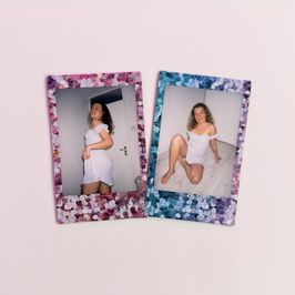 Cute Glitter Polaroid Set of 2 Portraits and Smiles
