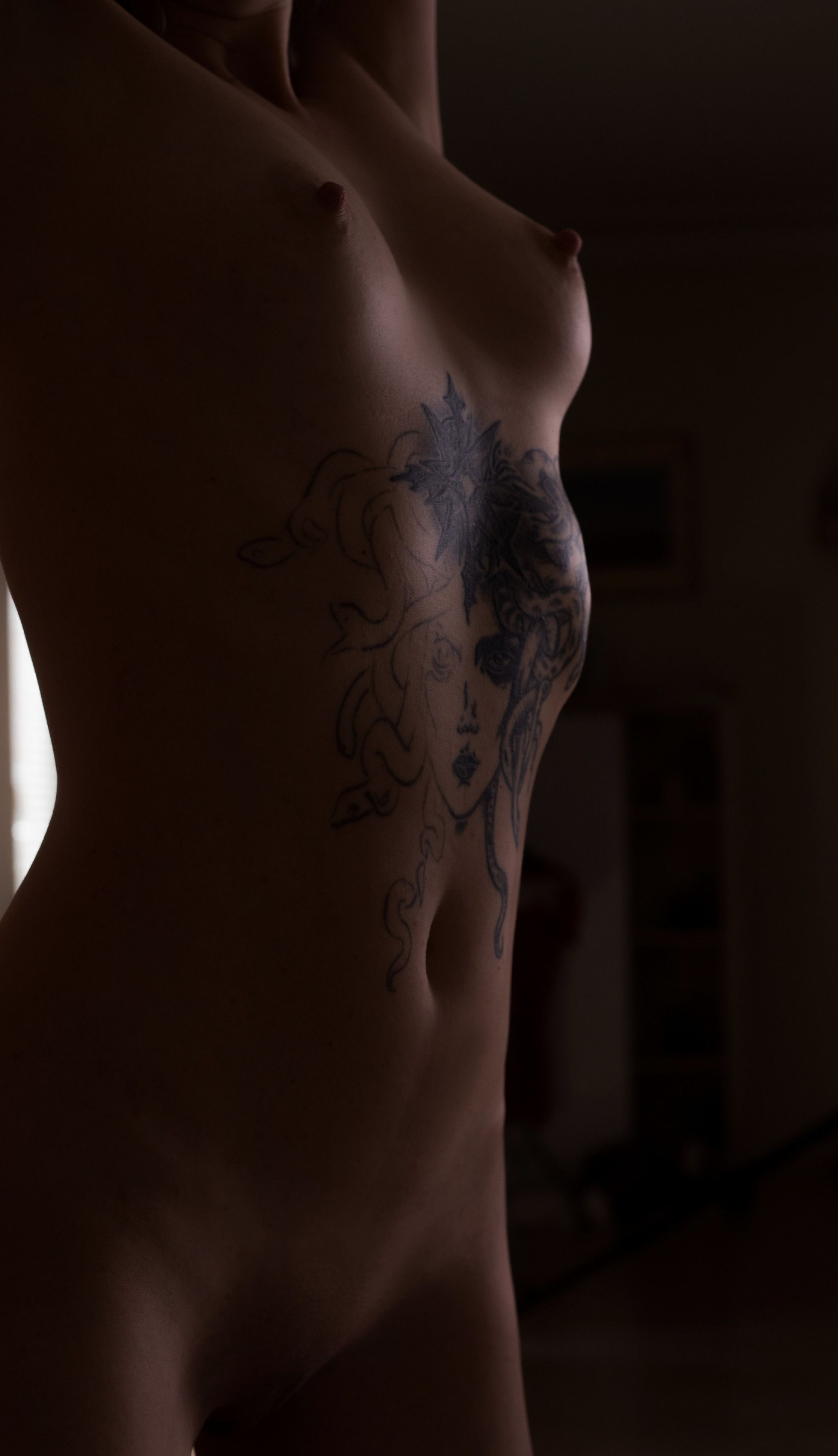 Dark light sensual sexy naked set