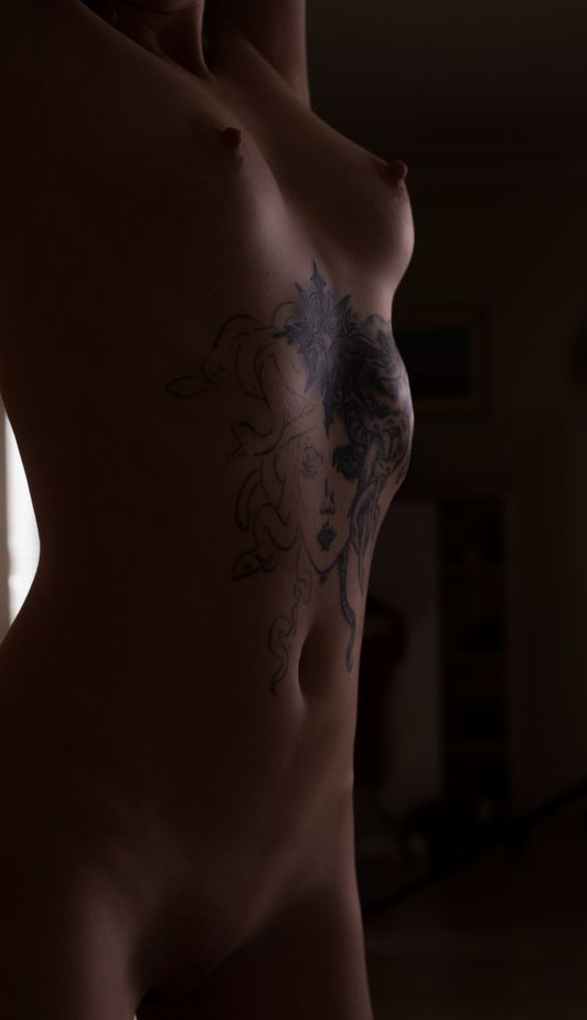 Dark light sensual sexy naked set