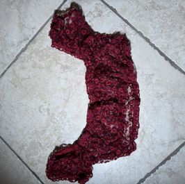 Red transparent nylon top with flowers