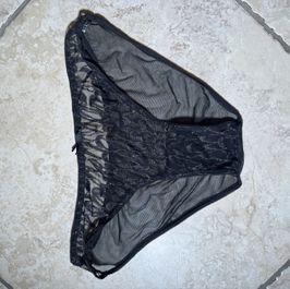 Black transparent hipster panties